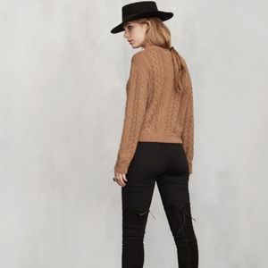 Reformation Delia Alpaca Sweater in Camel, XS